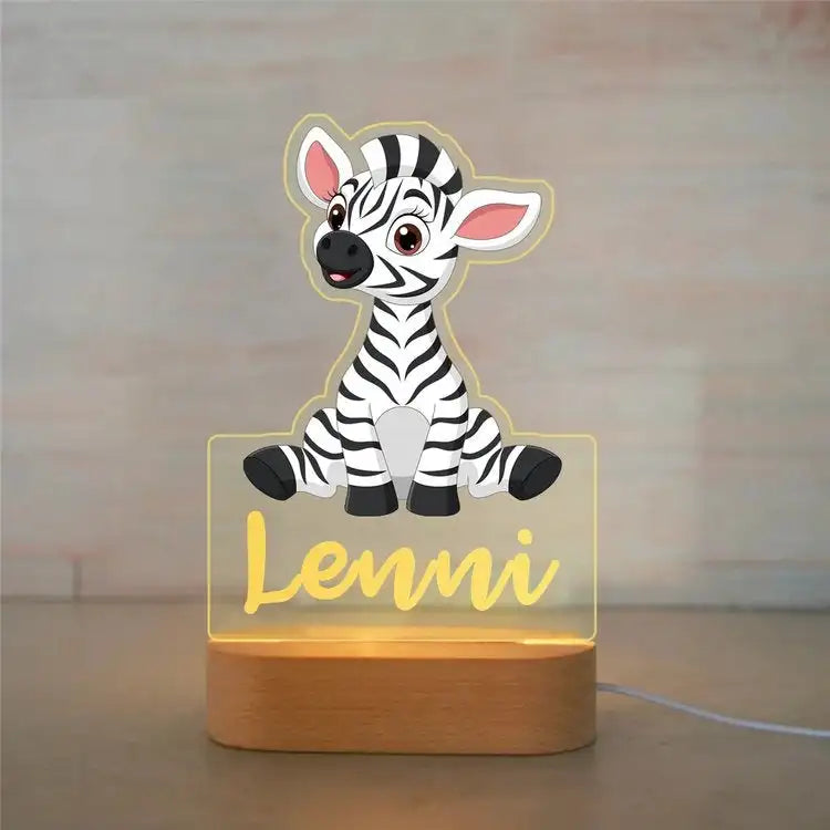 Personalized Children Animal Night Light Custom Name Acrylic Lamp
