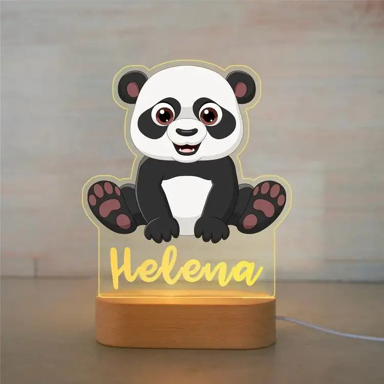 Personalized Children Animal Night Light Custom Name Acrylic Lamp
