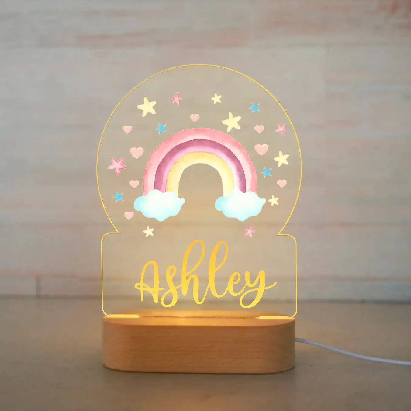 Personalized Children Animal Night Light Custom Name Acrylic Lamp