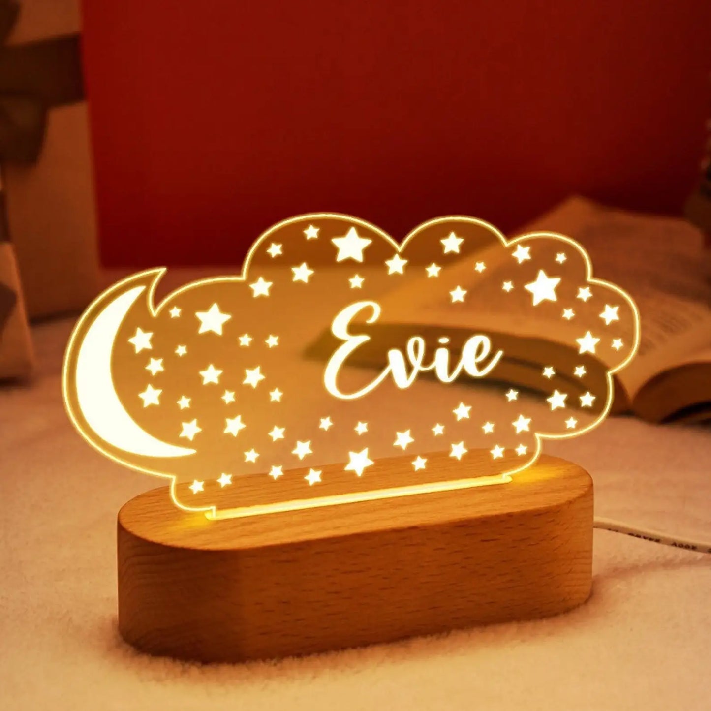 USB Night Light Personalized Name Lamp Nursery Newborn