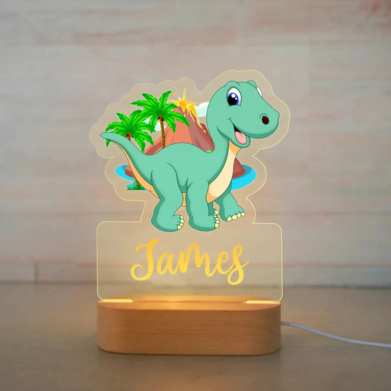 Personalized Children Animal Night Light Custom Name Acrylic Lamp