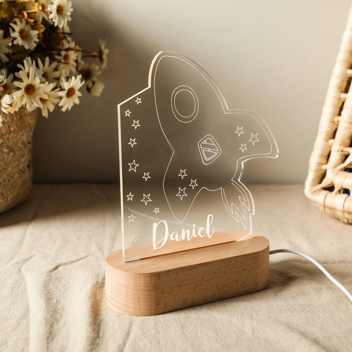 USB Night Light Personalized Name Lamp Nursery Newborn