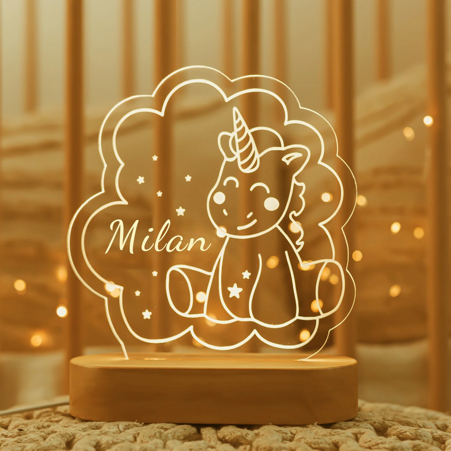 USB Night Light Personalized Name Lamp Nursery Newborn