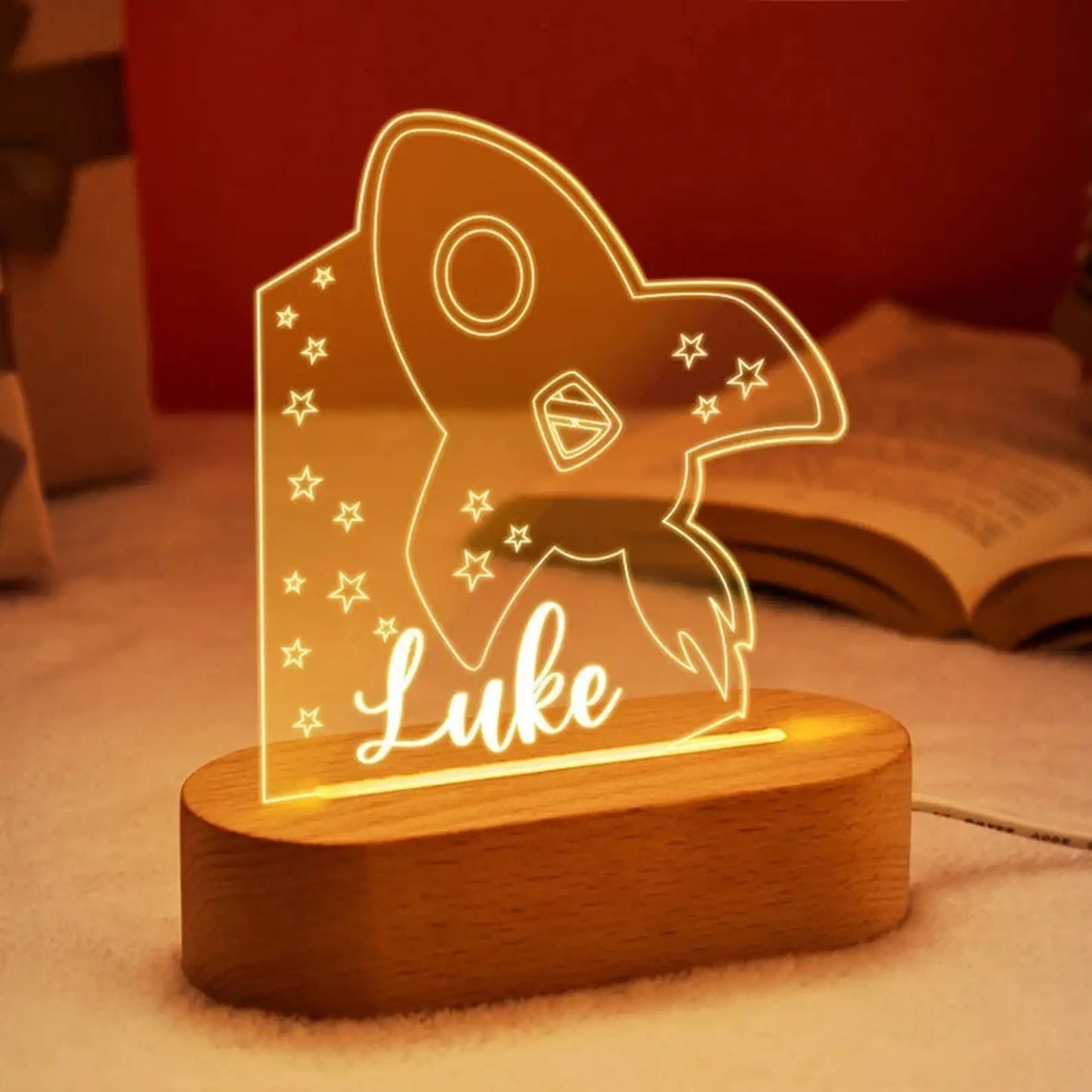 USB Night Light Personalized Name Lamp Nursery Newborn