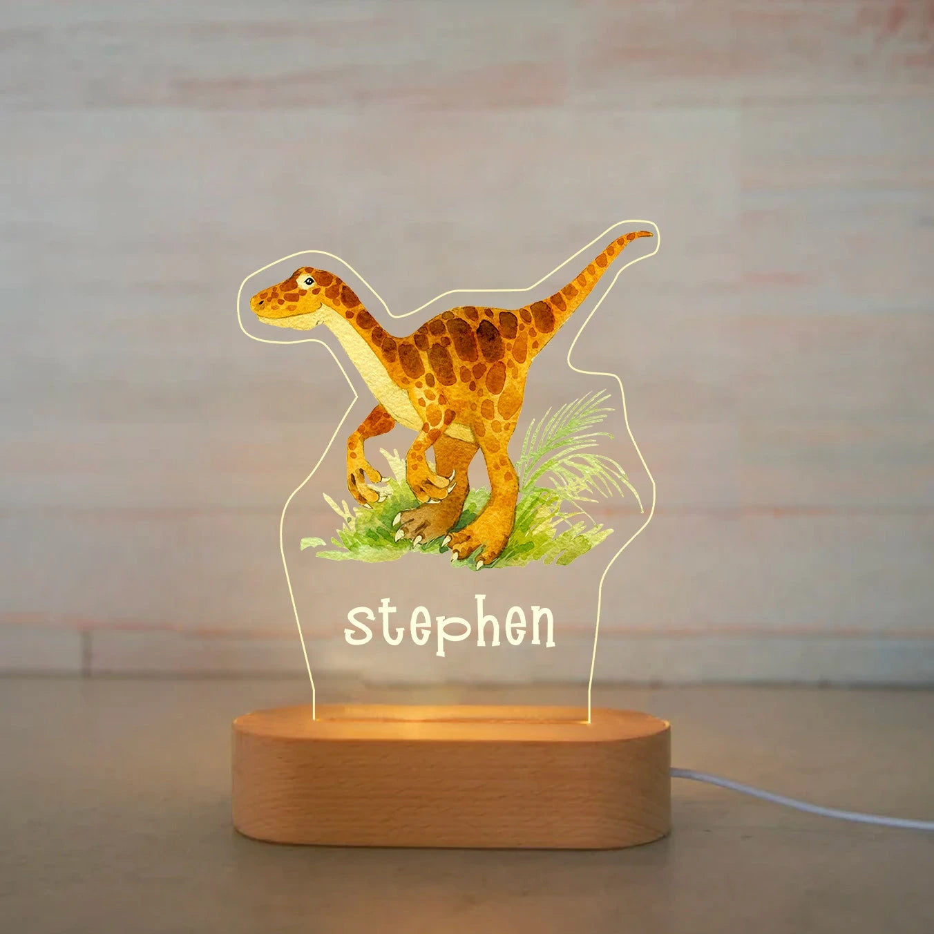 Personalized Children Animal Night Light Custom Name Acrylic Lamp