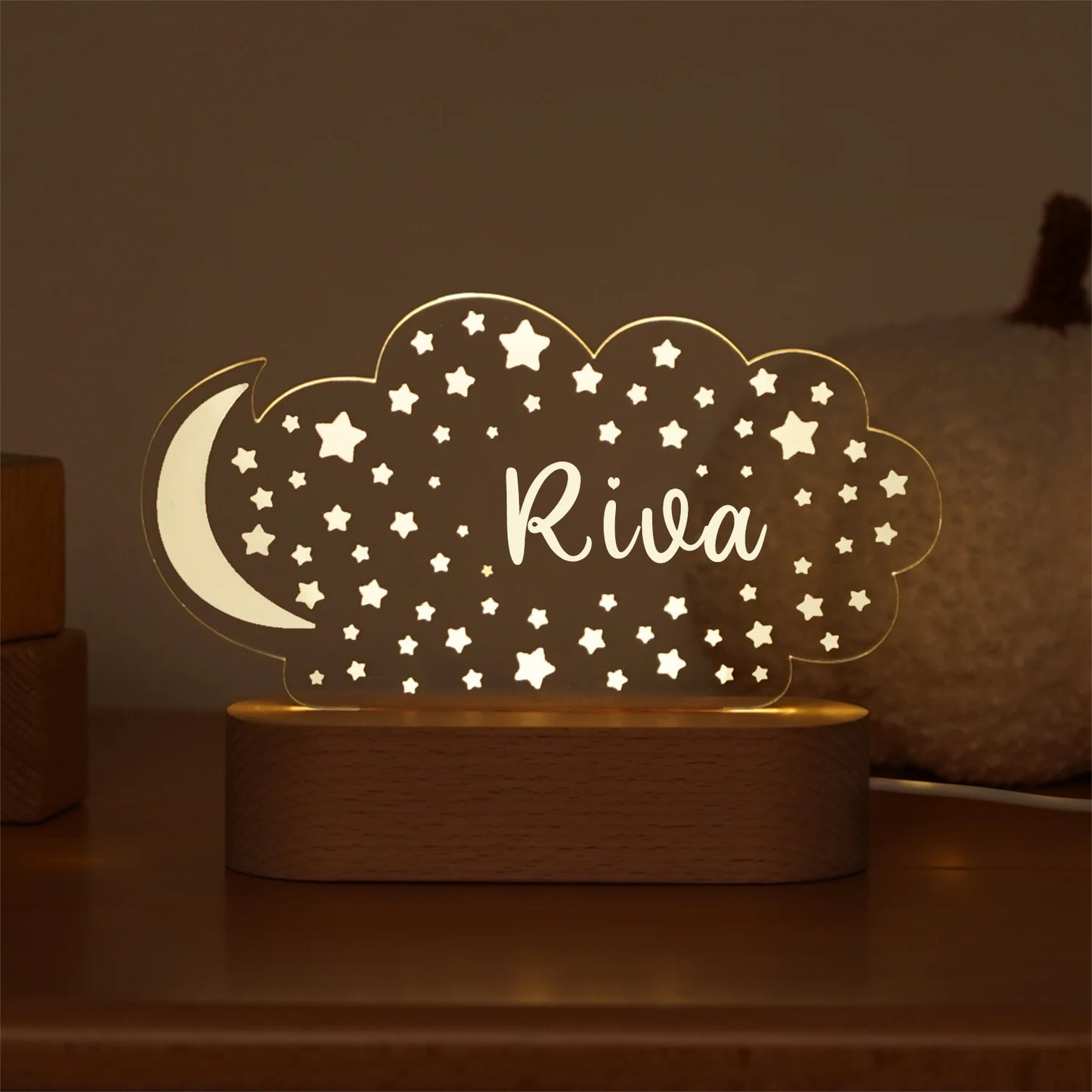 USB Night Light Personalized Name Lamp Nursery Newborn