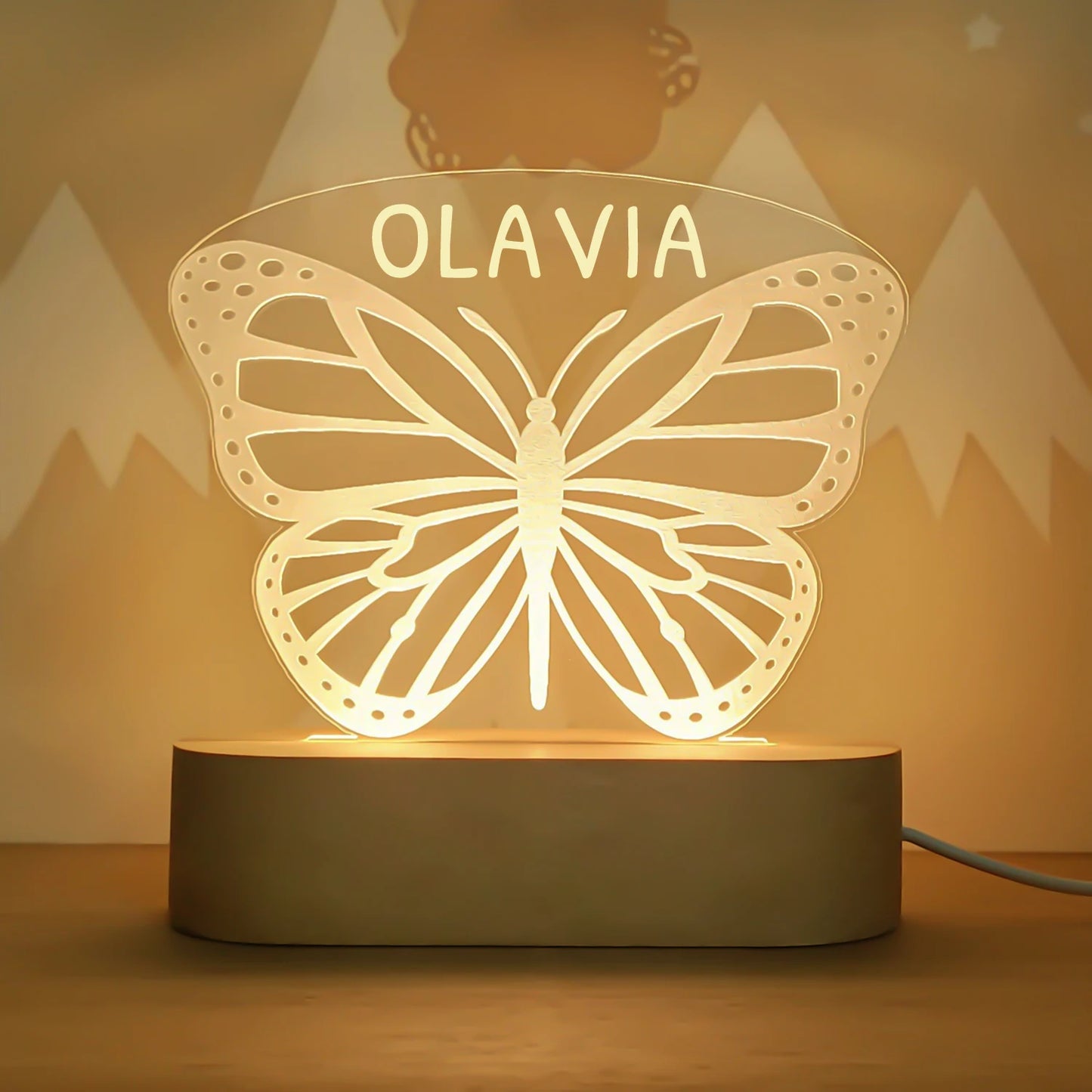 USB Night Light Personalized Name Lamp Nursery Newborn