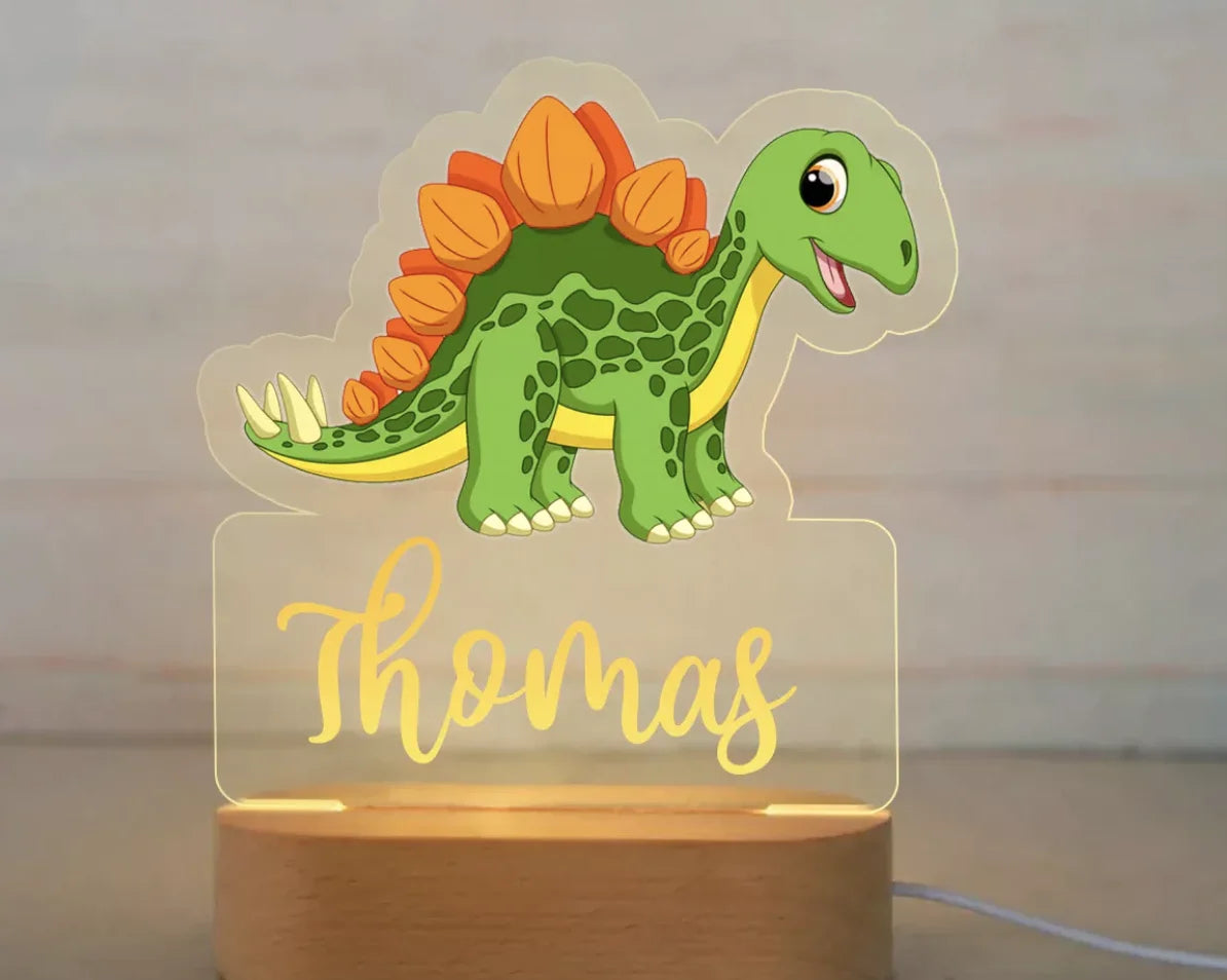 Personalized Children Animal Night Light Custom Name Acrylic Lamp