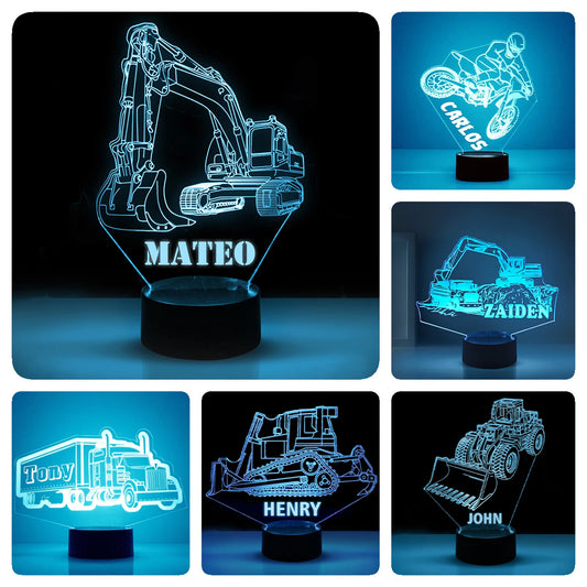 Personalized Car LED USB Night Light Custom Name Acrylic Lamp