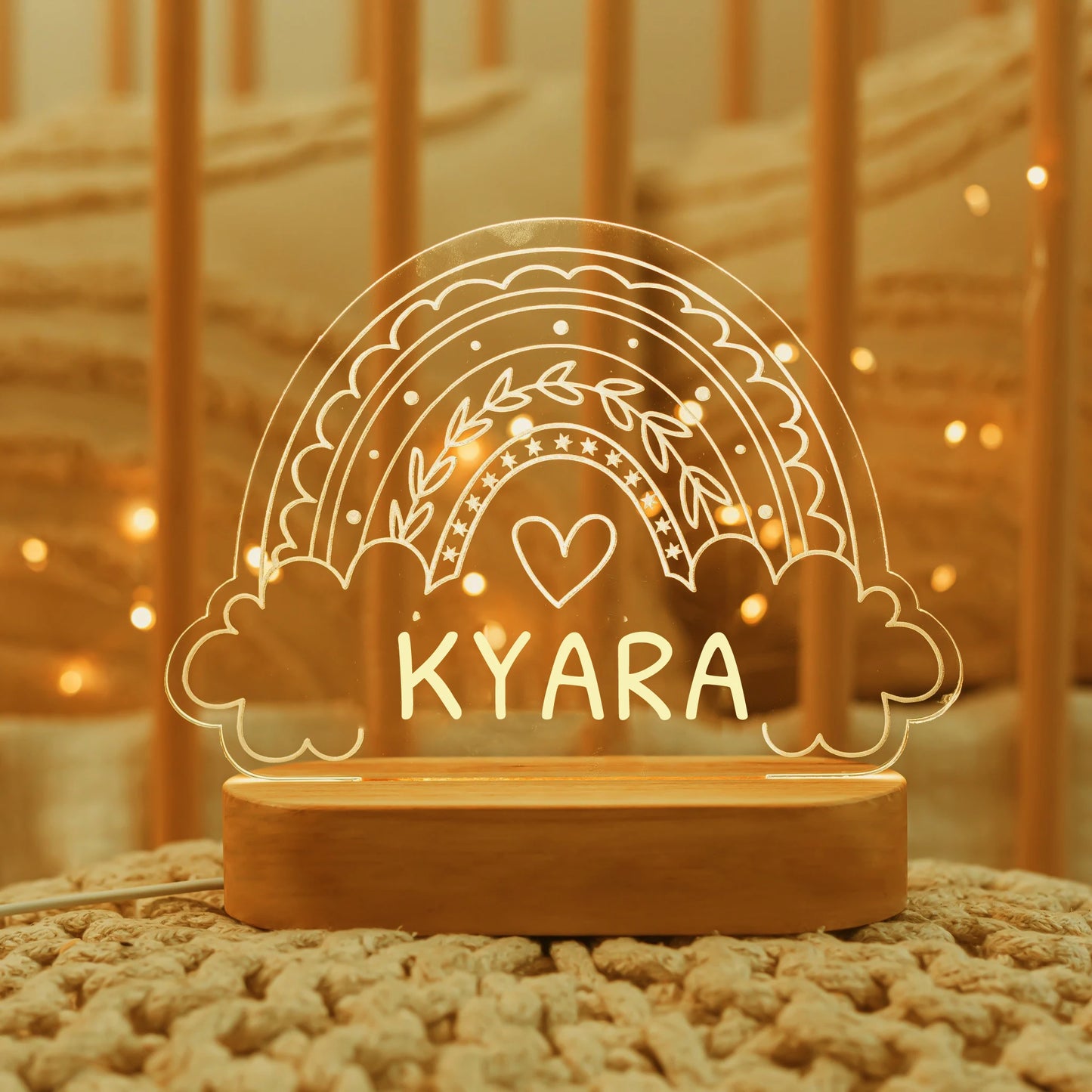 USB Night Light Personalized Name Lamp Nursery Newborn
