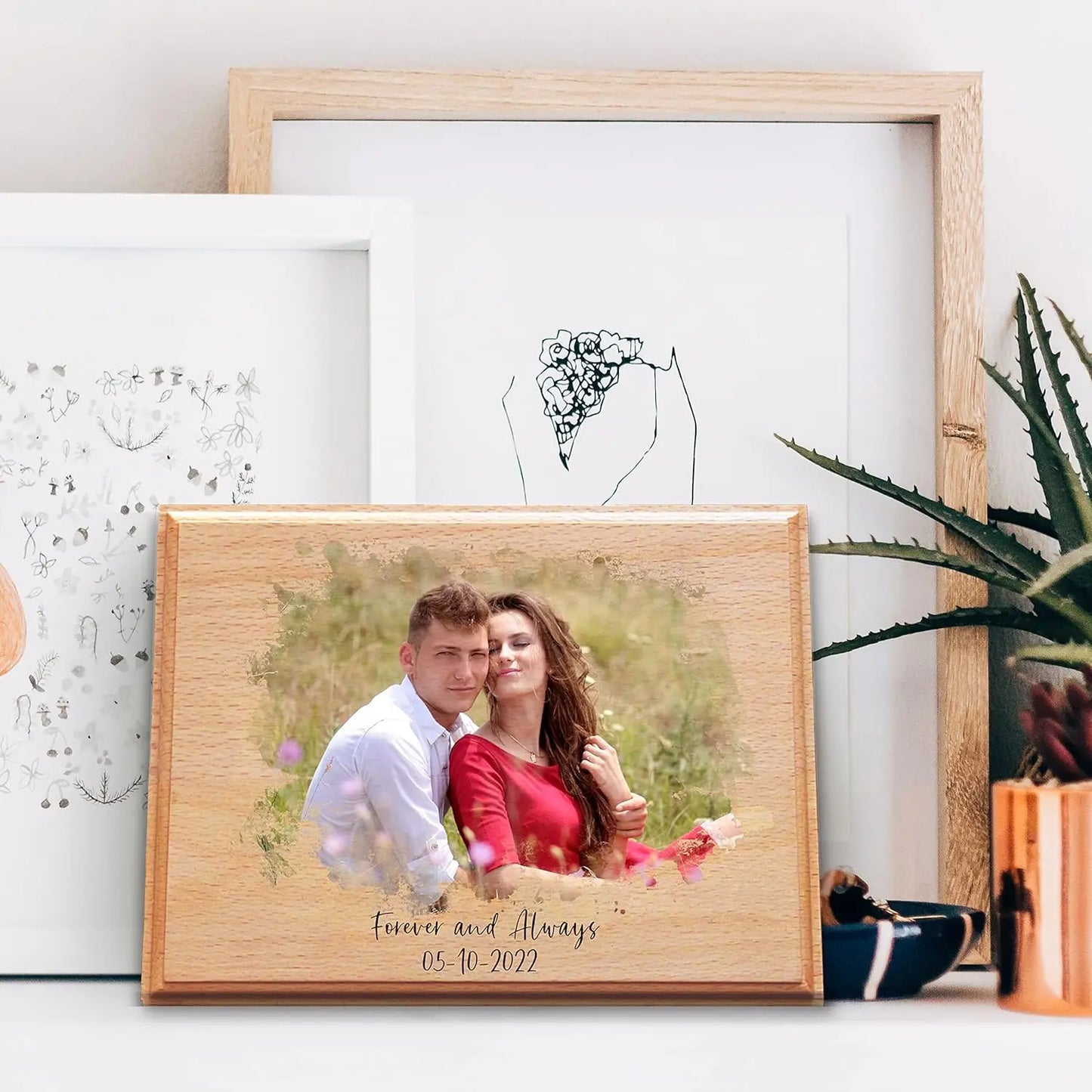 Custom Wooden Photo Frames Vintage Personalized Printed Photos