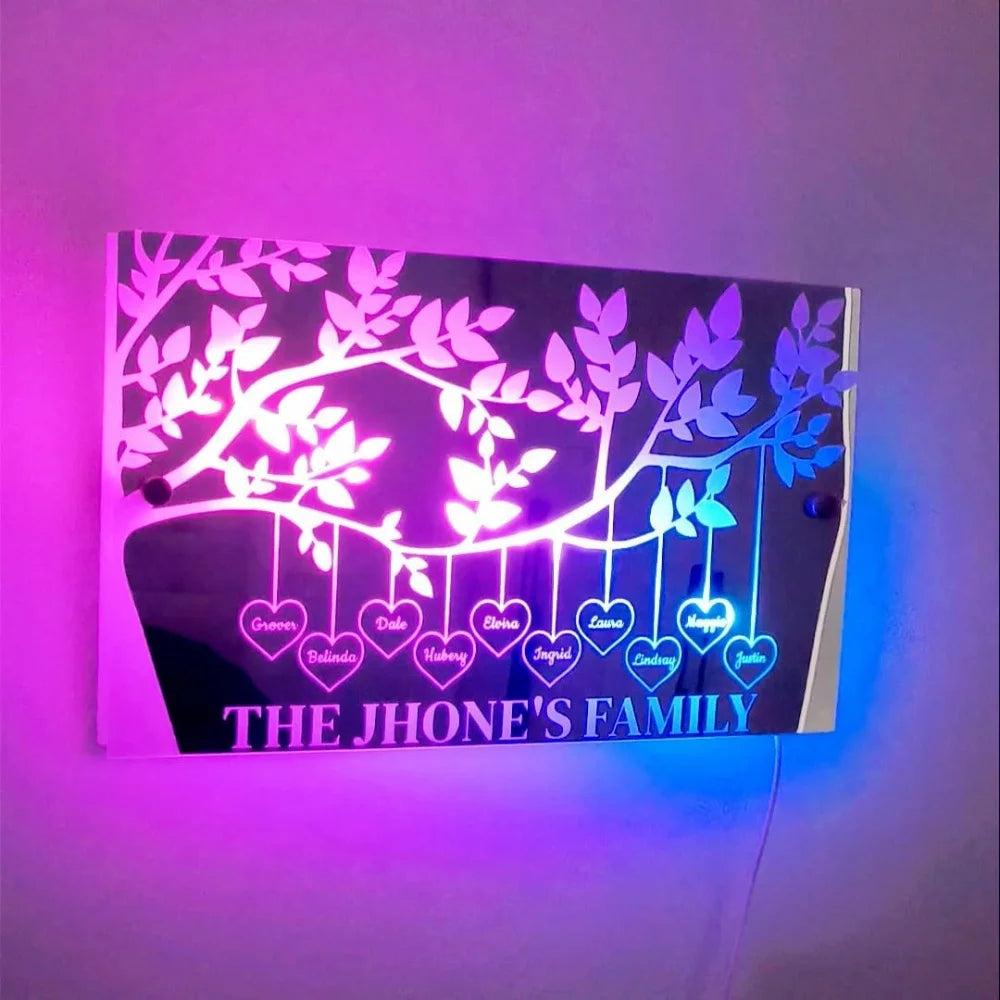 Personalized Name LED Light Up Mirror for Wall Custom Photo