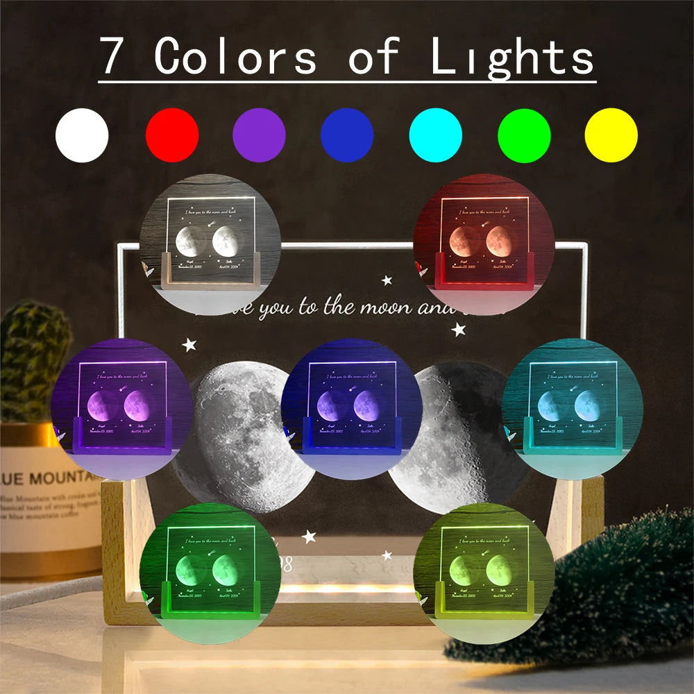 Custom Crystal Moon Lamp Personalized Souvenir Gift
