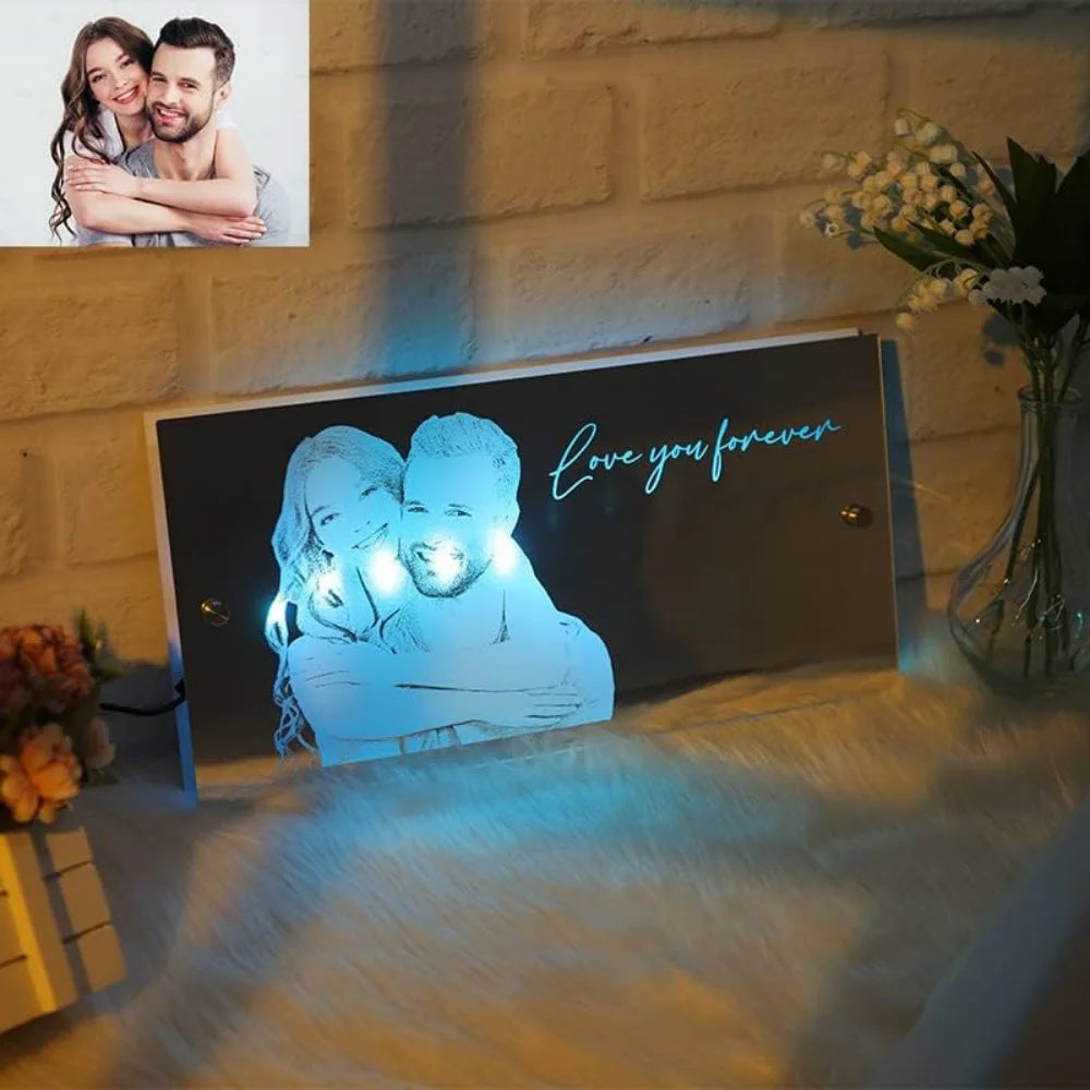 Personalized Name LED Light Up Mirror for Wall Custom Photo