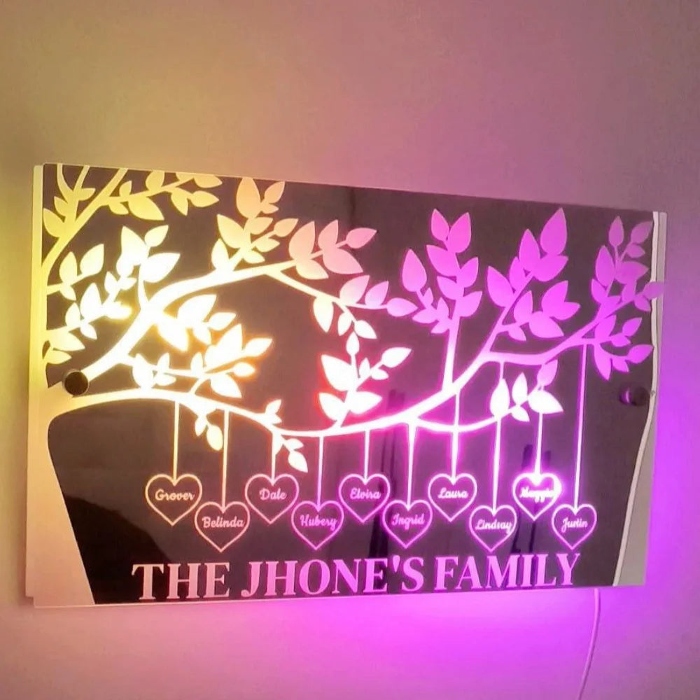 Personalized Name LED Light Up Mirror for Wall Custom Photo