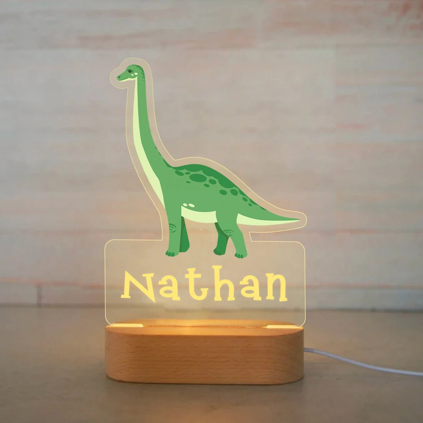 Personalized Children Animal Night Light Custom Name Acrylic Lamp