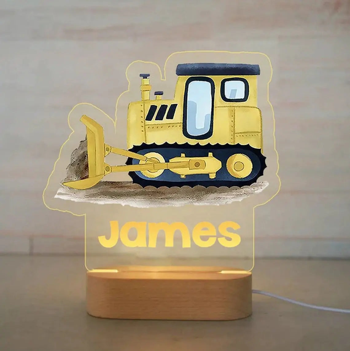 Personalized Children Animal Night Light Custom Name Acrylic Lamp