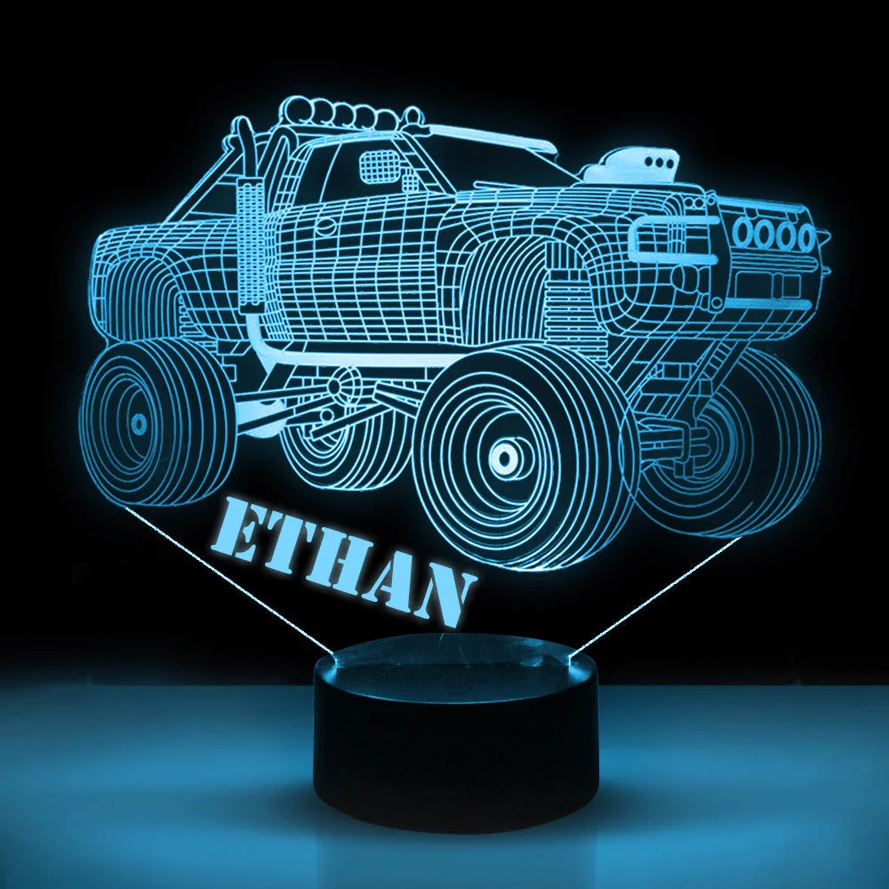 Personalized Car LED USB Night Light Custom Name Acrylic Lamp