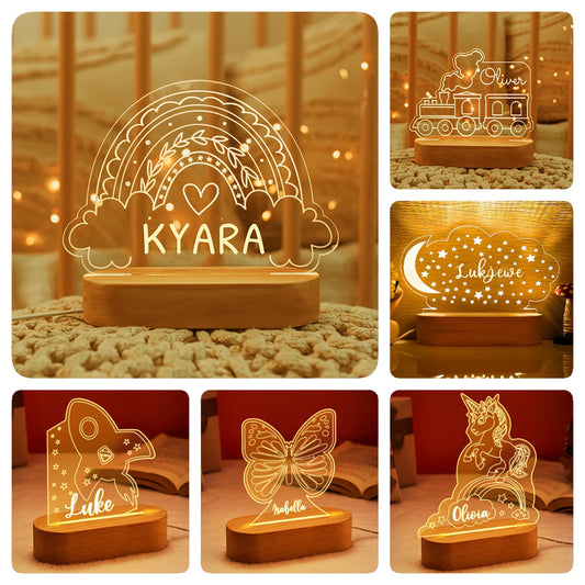 USB Night Light Personalized Name Lamp Nursery Newborn