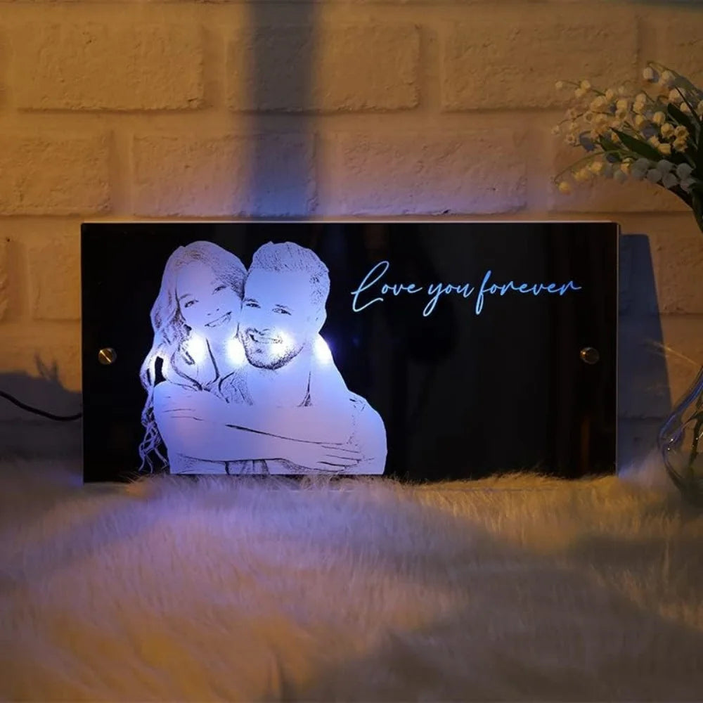Personalized Name LED Light Up Mirror for Wall Custom Photo