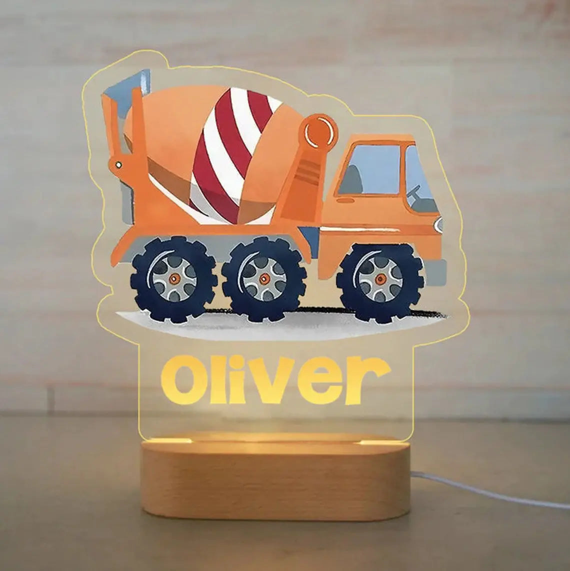 Personalized Children Animal Night Light Custom Name Acrylic Lamp